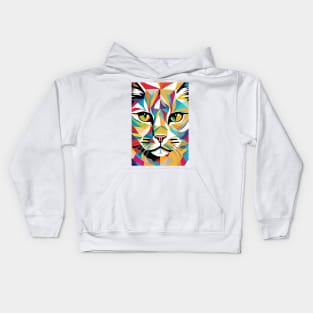 Cat Popart Rainbow Graffiti Portrait Kids Hoodie